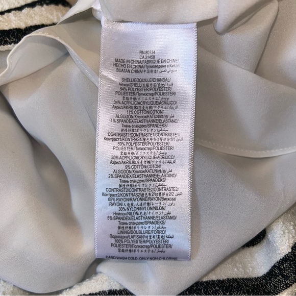 NWT BCBGMAXAZRIA Piper Striped Peplum V-Neck Dress Size 4 - Picture 3 of 8